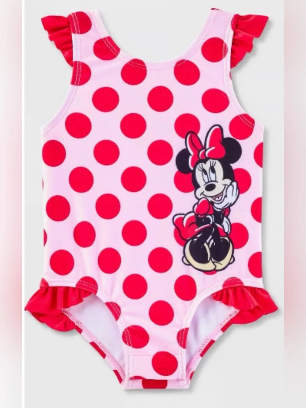 Disney Pink and Red Minnie Mouse Polka Dot Swimsuit